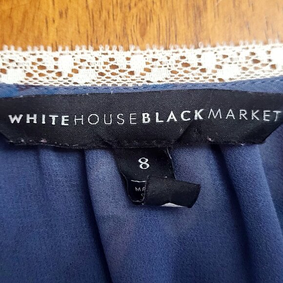White House Black Market ~ Sz 8 ~ Hook and Eye Closure Blouse / Top ~ Excellent - Picture 8 of 8